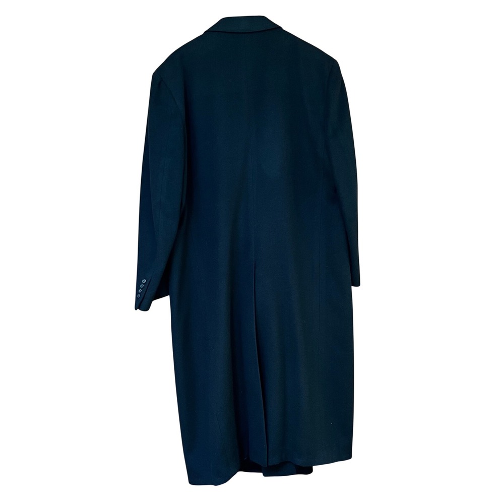 Bloomingdale's Loro Piana 100% Cashmere Double Breasted Overcoat Black 46R USA‎ - Picture 4 of 16
